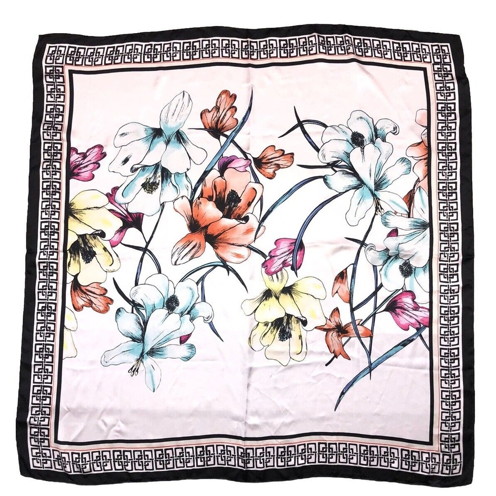 Chico's Scarf Womens Square 42x42" Floral Lightweight Neck‎ Head Hair Accessory